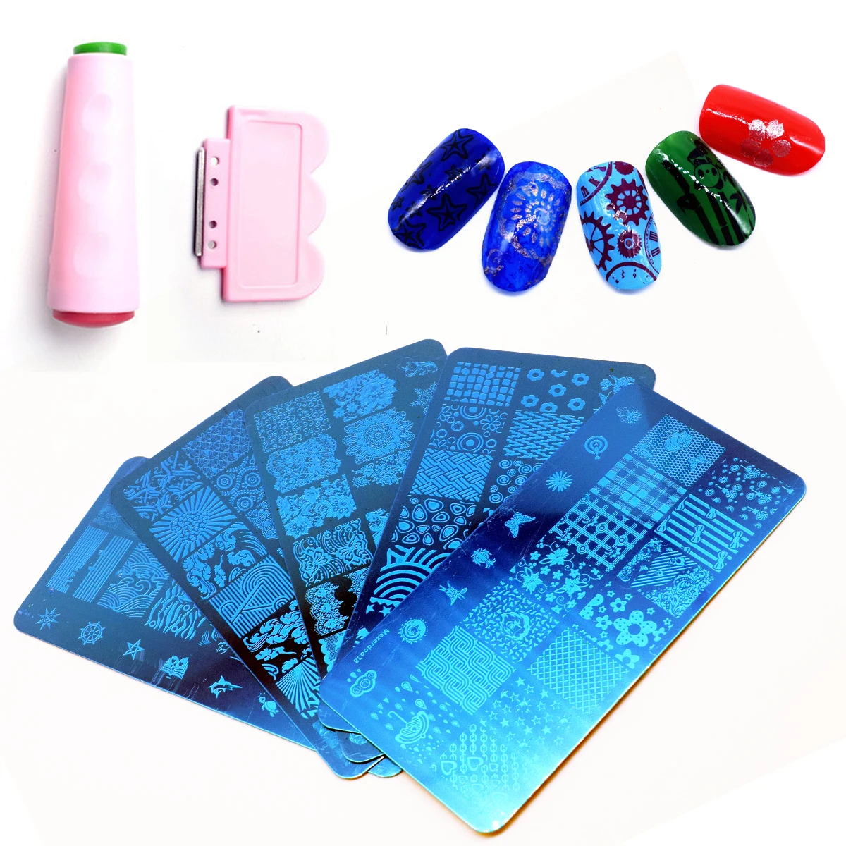 

Mermaid Unicorn Design Nail Art Image Stamping Plates DIY Nail Art Plate Template + 2 Sides Nail Art Stamping Scraper Sets