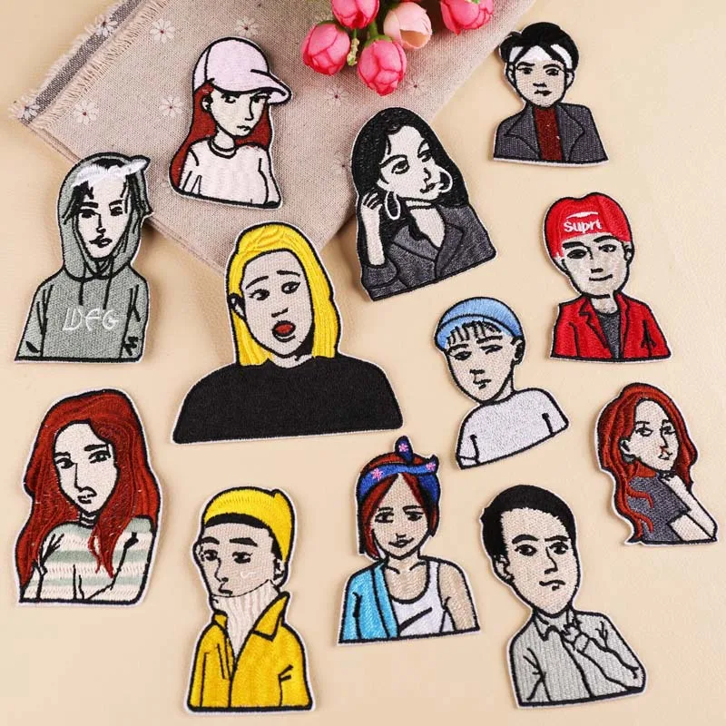 cloth stickers computer embroidery chapter boutique DIY community elite characters clothes decoration patch stickers