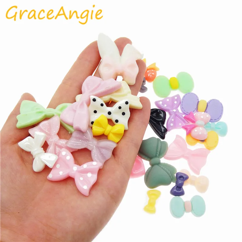 

GraceAngie 20pcs/pack Resin Spotted Bow Children's Hair Accessories Jewelry Accessories Cute Mini Girl Decorations