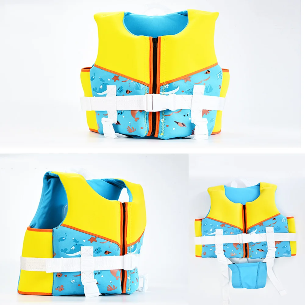 NEWAO/Новинка года; спасательные жилеты из неопрена для мальчиков и девочек; детская одежда для плавания и серфинга; детская спортивная одежда на молнии; страховочный Пояс Пряжка безопасности; одежда для плавания