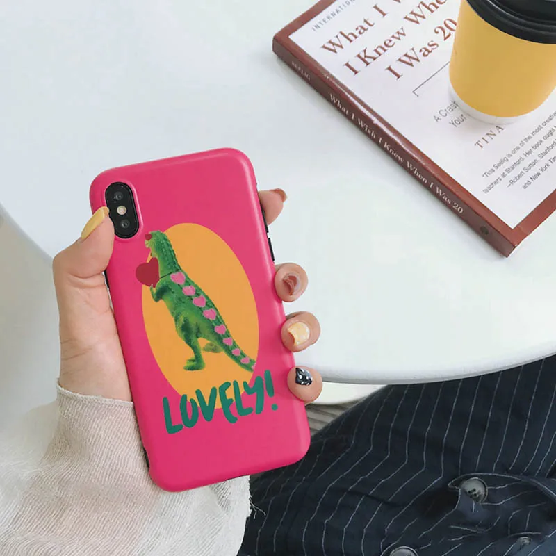 Funny Love Heart Dinosaur Phone Case For iphone 6 6s Case For iphone X 7 8 plus Cover Fashion Cartoon Animal Printed Soft Cases Funny Love Heart Dinosaur Phone Case For iphone 6 6s Case For iphone X 7 8 plus Cover Fashion Cartoon Animal Printed Soft Cases