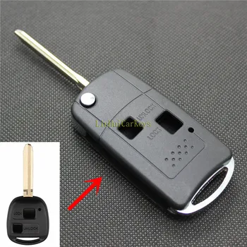 

PINECONE Key Case for TOYOTA CAMRY PRADO LAND CRUISER Car Key 2 Buttons Uncut TOY43 Blade Modified Flip Folding Key Shell Fob
