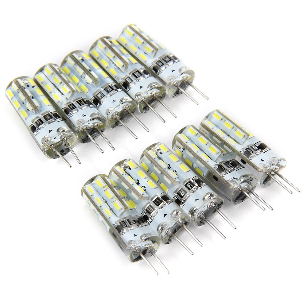 1 Вт 10 шт. G4 цоколь 24leds Лампа DC 12В теплый белый свет 360 градусов угол прожектор SMD 3014