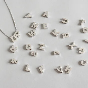 

1pc INS Chic 100% Authentic 925 Sterling silver Letters alphabet /character Pendant necklace Holiday Gift Jewelry TLx360