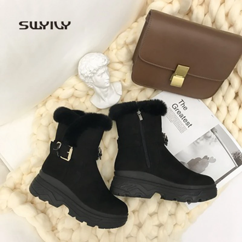WSYIVY Women Toning Shoes Winter Warm Plus Velvet 2018 New High-top Women Sneakers Plush Platform Women Slimming Swing Shoes
