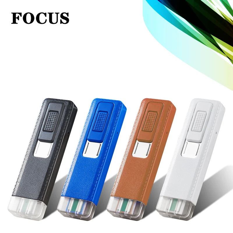 

FOCUS Plazmatic USB Recharge Windproof Eco-friendly Lighter Slim MINI Portable cigarette lighter Smoking Accessories