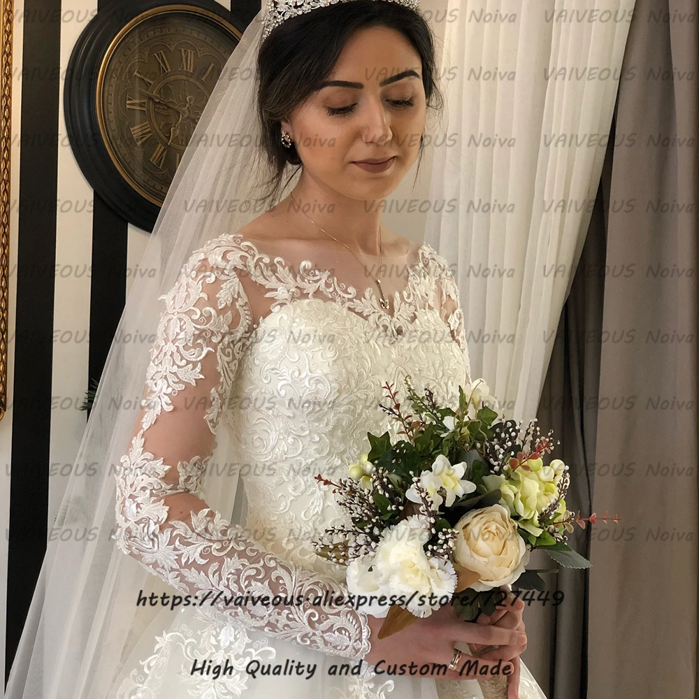 Vestido de Noiva пикантная обувь в богемном стиле с длинным рукавом свадебные платья с аппликацией кружевное пышное свадебное платье Свадебное платье Vestido De Noiva