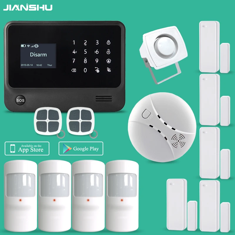 GSM Wifi gprs sms Android IOS приложение дистанционное управление домашняя охранная сигнализация Многоязычная сигнализация работа с смарт-разъемом ip cam