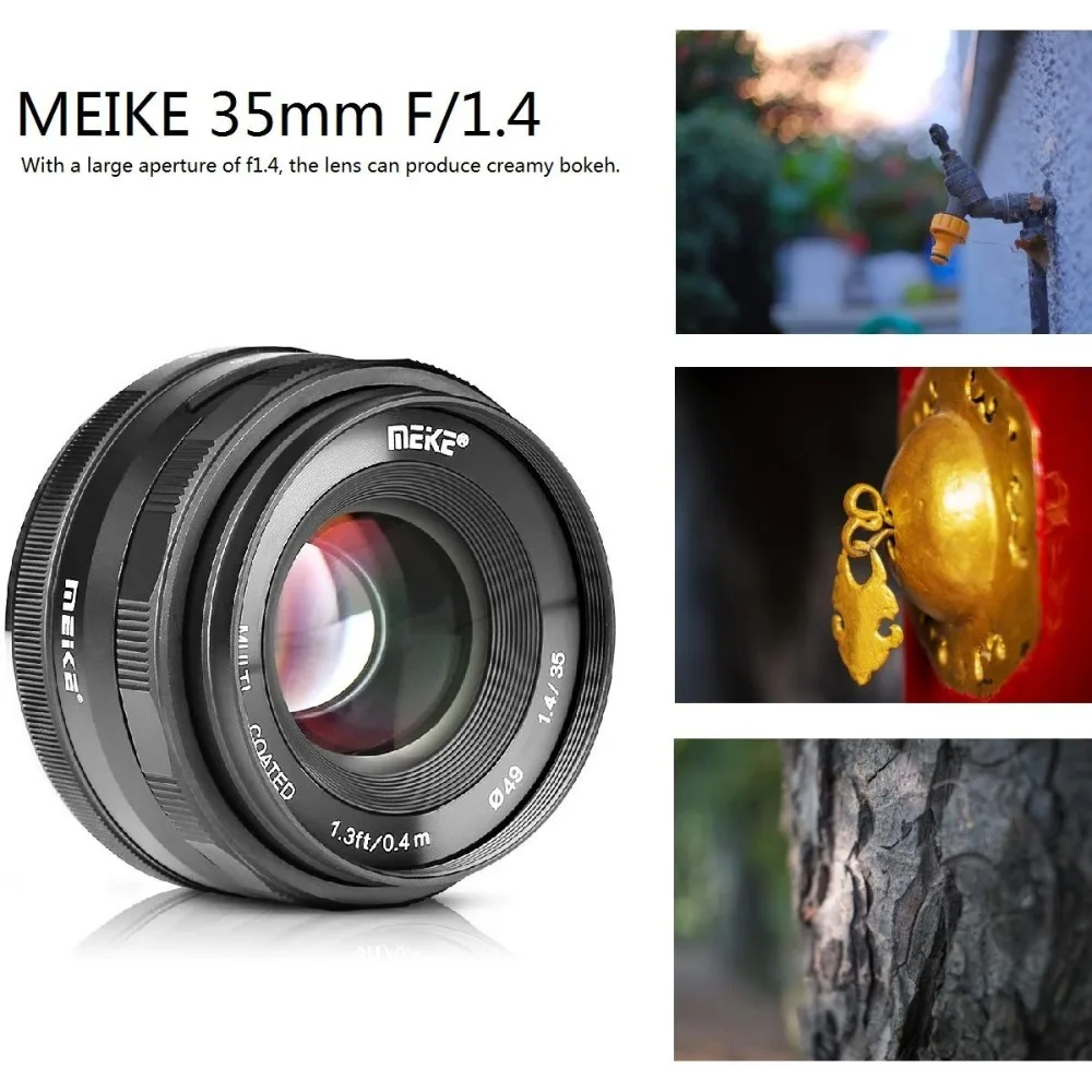 Объектив Meike 35 мм f1.4 с ручной фокусировкой Большая диафрагма для Canon M6 M4 M3 M50 Nikon J1 J2