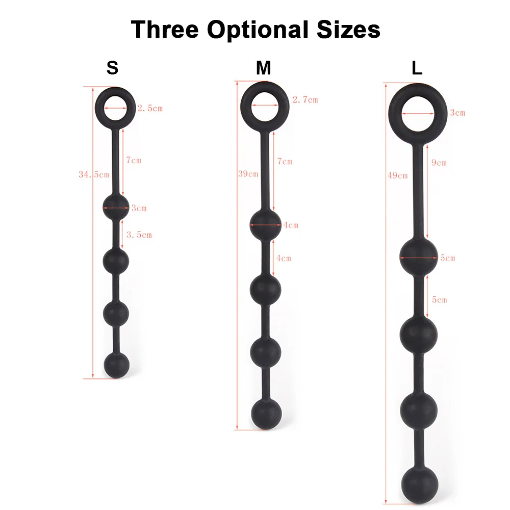 1Pc Silicone Anal Plug & Vaginal Dilator Anal Beads Butt Plug With 4 Anal Balls Expander Vibrant Sex Toys For Women Men Gays