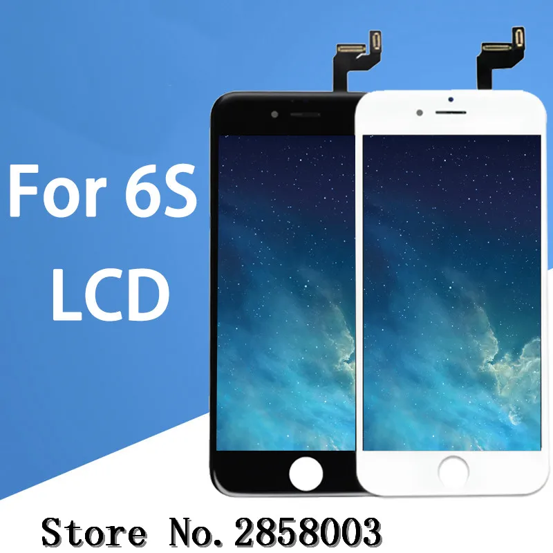 

10Pcs/lot 100% No Dead Pixel for IPhone 6S LCD Display Touch Screen 4.7 Digitizer Assembly Replacement Black or White free DHL
