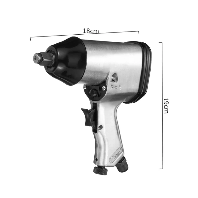 1/2″Drive Heavy Duty Pneumatic Air Impact Wrench Tool For Car Wheel Repairing Die Cast Aluminum High Torque Low Noise 4CFM@90PSI