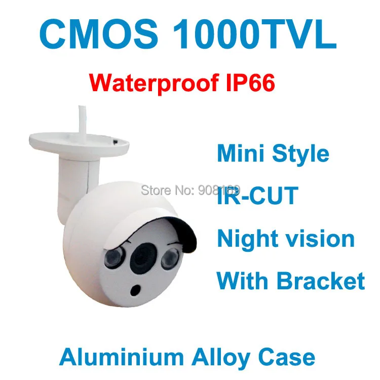 

New 1000TVL Color waterproof camera security CMOS IR camera mini CCTV Camera with bracket IR-CUT day/night Free Shipping