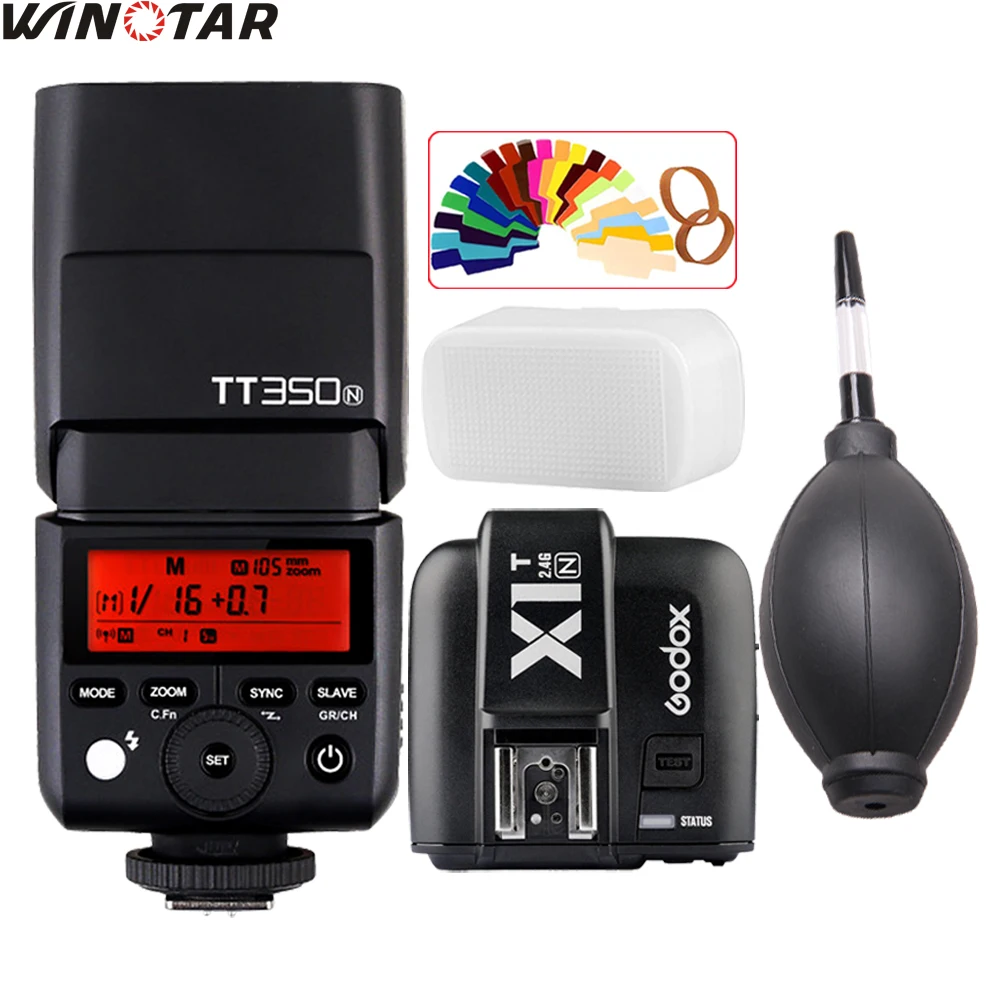 GODOX TT350 TT350N MINI Speedlite Flash TTL 2.4G HSS GN36 1/8000s + X1T ...