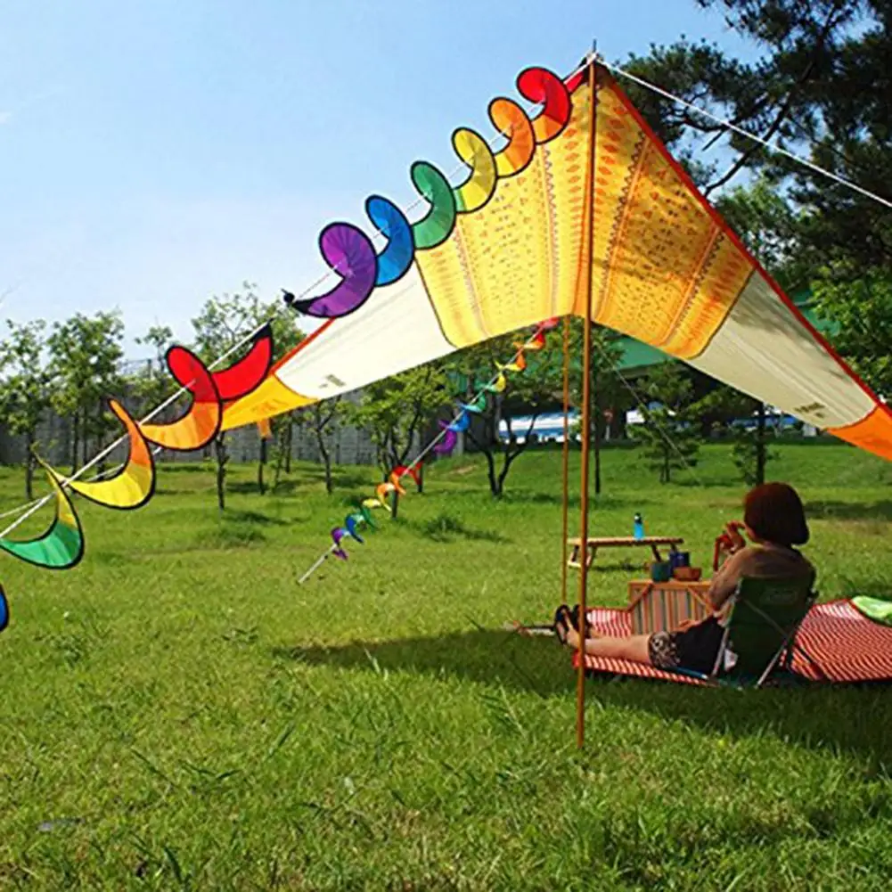 24 дюймов красочные палатка складная радужная спираль пвх ветряная мельница ветер Spinner домашний сад декор украшения классические игрушки