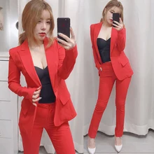 Set female 2019 spring and autumn new fashion casual suit feet pants two sets of temperament wild solid color women's clothes