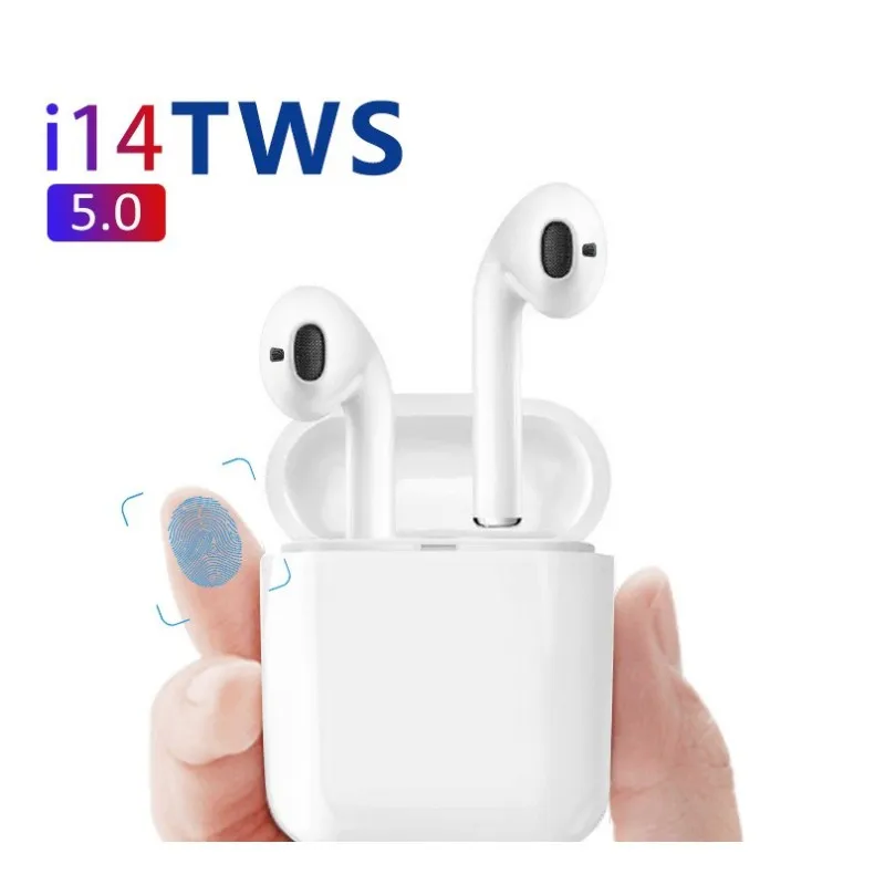 

Hot sale i14 TWS Mini 1: 1 Bluetooth 5.0 headset Sport Sweatproof PK i13 i12 i15 tws Wireless Touch Earbuds for iphone xiaomi