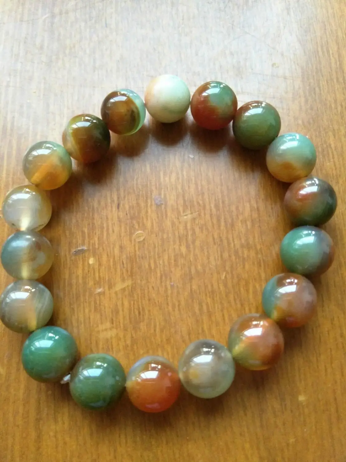 

New Fashion 10mm Colorful agate Round elastic bracelet 7 '' 0342 28%