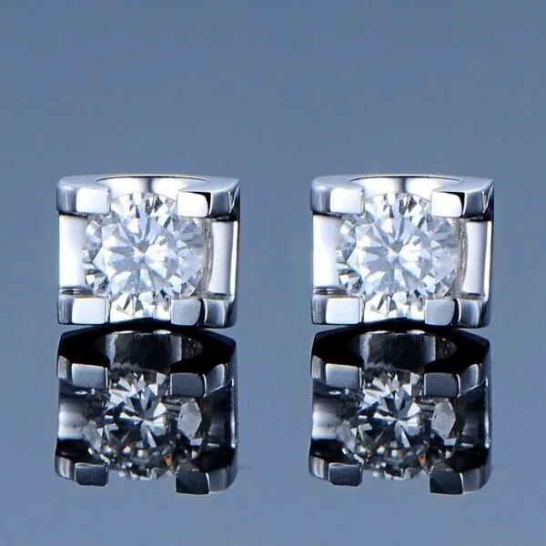 

0.3CT/Pieces SONA Diamond Female Stud Earrings Women Fine Jewelry Gift Solid Sterling Silver White Gold Cover Last Forever