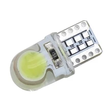 10 шт. Авто T10 светодиодный W5W светодиодный лампы WY5W 168 светодиодный светильник 501 COB силиконовый корпус Автомобильный светодиодный фонарь супер яркий Клин лампа бокового указателя поворота