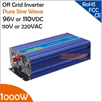 

1000W 96V/110VDC to 110V/220VAC Off Grid Pure Sine Wave Single Phase Solar or Wind Power Inverter, Surge Power 2000W
