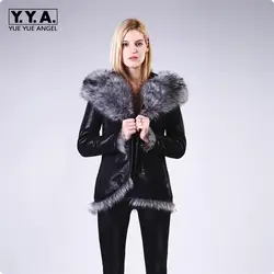 Новое поступление модные искусственная кожа Женская Куртка карманы на молнии зимние женские пальто плюс размеры мотоциклетные костюмы