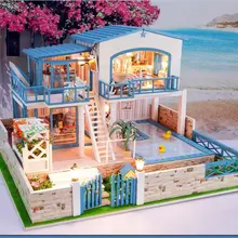 Креативный подарок на день Святого Валентина, 2 полы, большой плоский DIY Миниатюрный модельный комплект, Деревянный Кукольный дом, большой размер