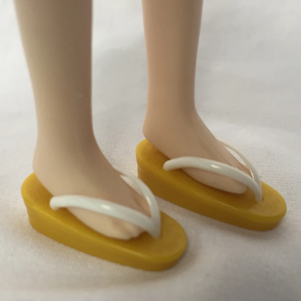1/6 Cute Flip Flops Sandal Shoes For BJD  Licca Doll Accessory Yellow