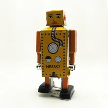 Античный Стиль Оловянные Игрушки Роботы заводные игрушки для домашний декор для детей металл ремесло MS651robot