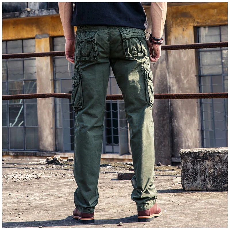 Новое поступление в западном стиле; дизайнерские модные Брендовые однотонные мужские брюки карго с несколькими карманами; уличные повседневные хлопковые брюки; стиль сафари