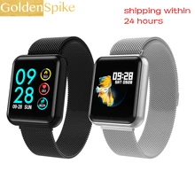 Top P68 Smart Watch hombres mujeres presión arterial, oxígeno en sangre Monitor de ritmo cardíaco rastreador deportivo Smartwatch IP68 conectar IOS Android