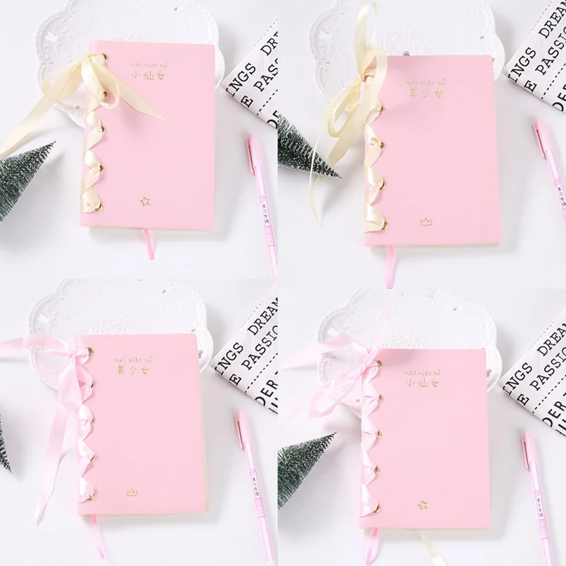 Лента мечты красивая девочка маленькая фея Дневник Блокнот DIY ручка книга милый бант блокнот для школьных принадлежностей