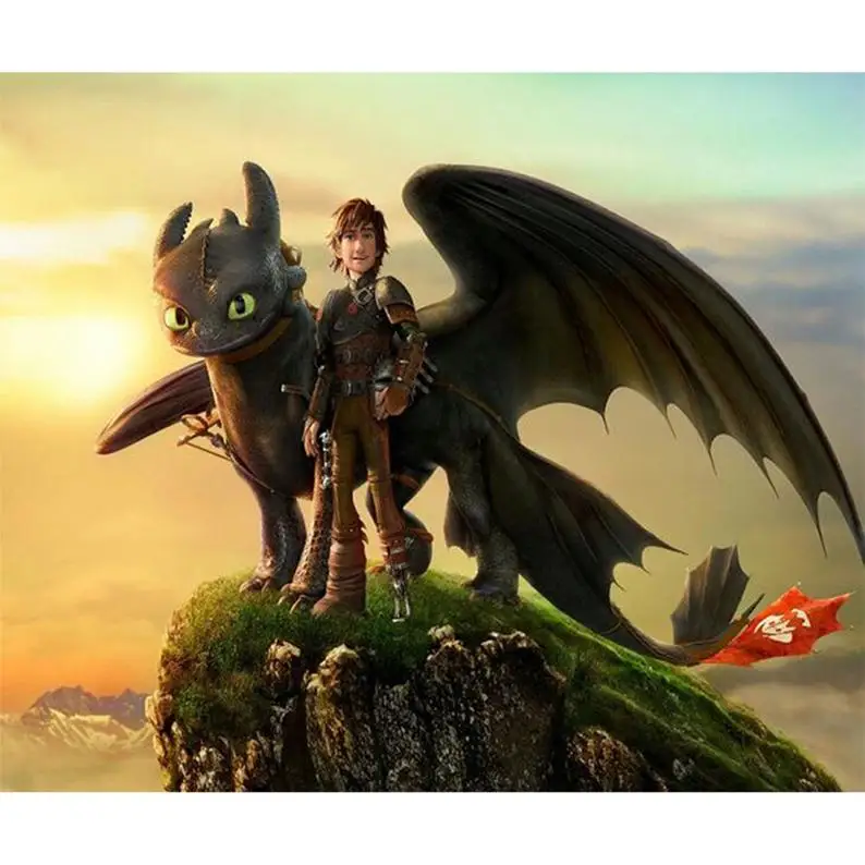 

5D Diamond Painting How to Train Your Dragon DIY Full Square Diamond Embroidery Diamond Mosaic Cross Stitch Home Decor