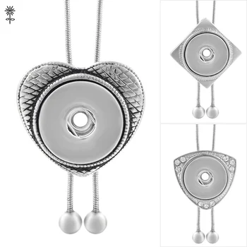 

10pcs/lot Snap Button Necklace Changeable Snap Buttons Jewelry 4 Designs Pendant Slide Adjustable Fit 18mm Snaps NN-231*10