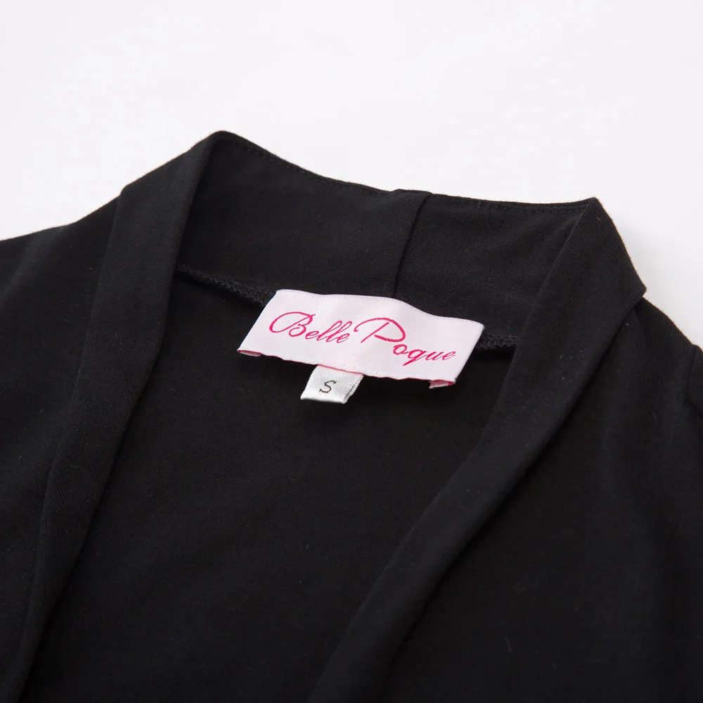 Spring Autumn Tops Jacket Women Black Shrug Bolero 3/4 Sleeve Cotton Womens Open Stitch Vintage Female Slim Outerwear Coats