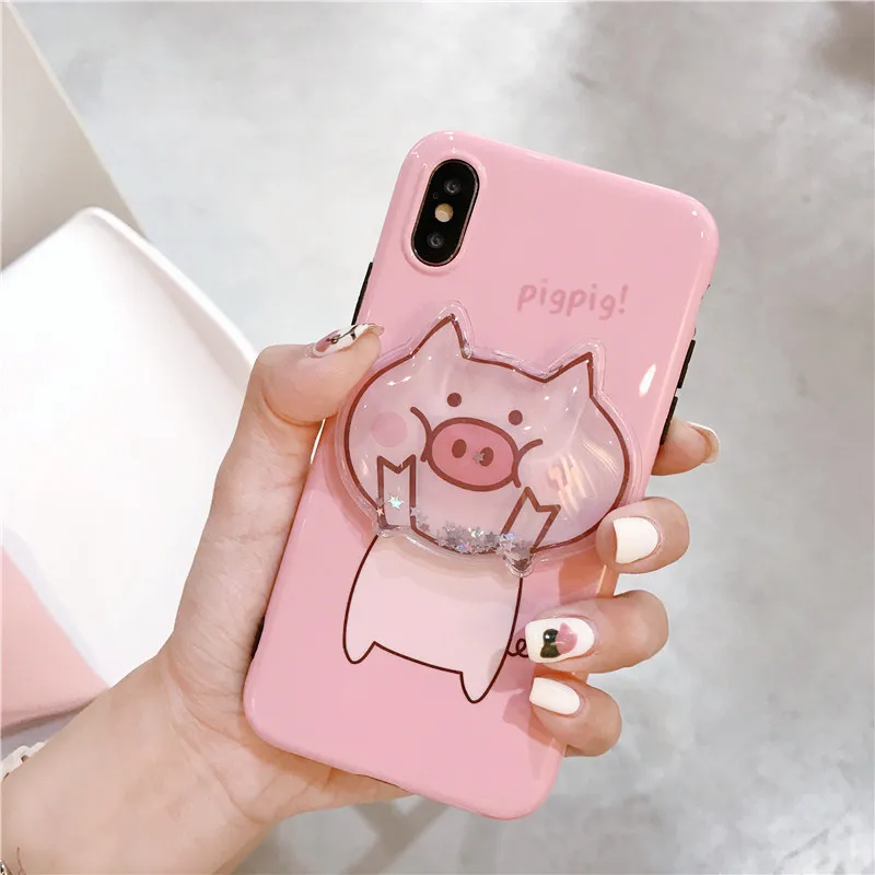 

Cyato Cute pig quicksand Squishy Cases for iphone X XR XS XS Max Dynamic cartoon liquid glitter case For iphone 6 6s 7 8 plus