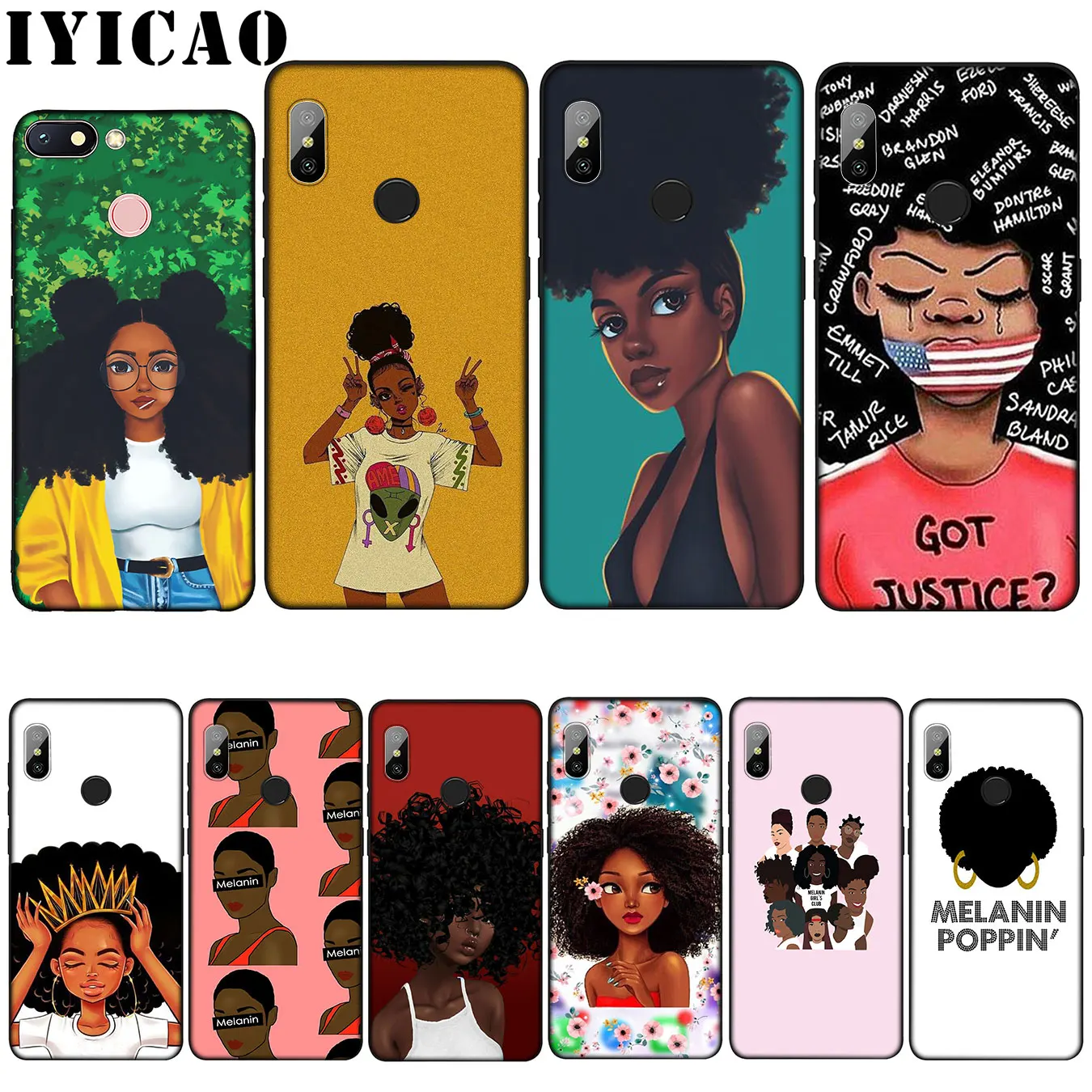 Черный мягкий силиконовый чехол MELANIN POPPIN для Xiaomi Mi 10 9 8 A3 A2 9T Pro Lite SE A1 CC9 CC9E 5X 6X |