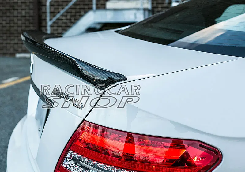 V Style Real Carbon Fiber Trunk Boot Spoiler Wing Lip Fit For Mercedes Benz W204 Coupe 2-Door C200 C250 C300 2012UP