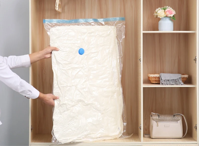 Vacuum Bag For Clothes Storage Bag Home Organizer Transparent Border Foldable Compressed Large Seal Space Saving Seal Package