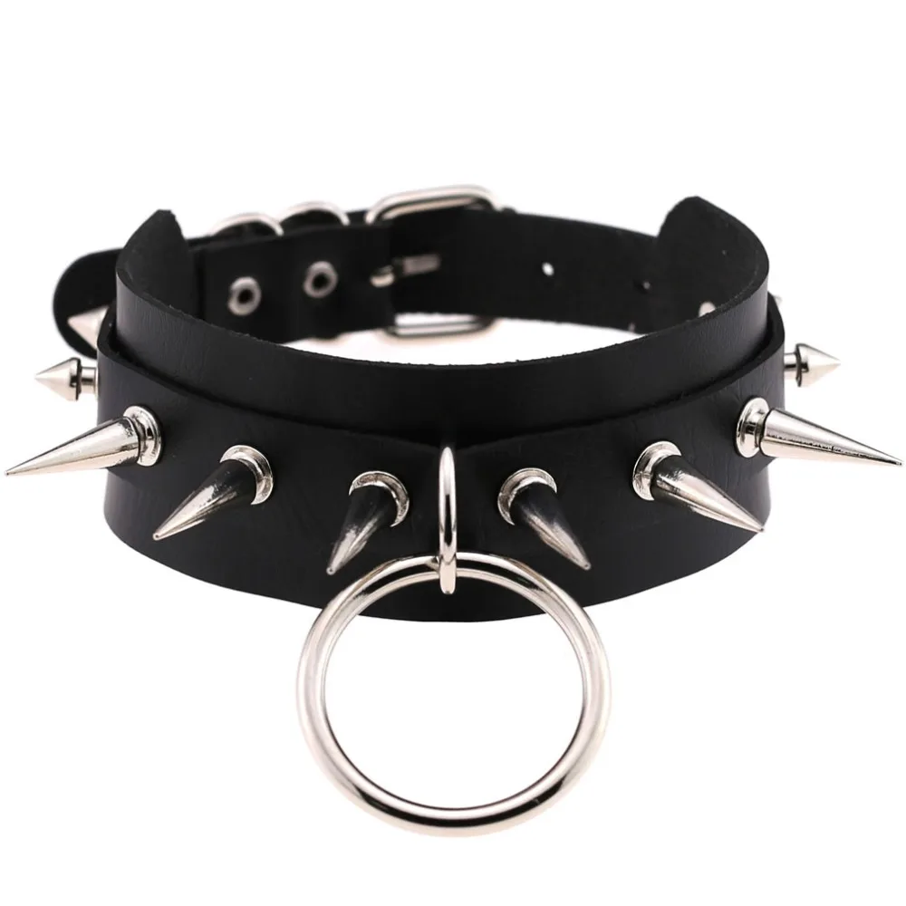 MILAKOO Frauen männer cool Punk Goth Metal Spike besetzt pu Leder Kragen schwarz Choker Halskette