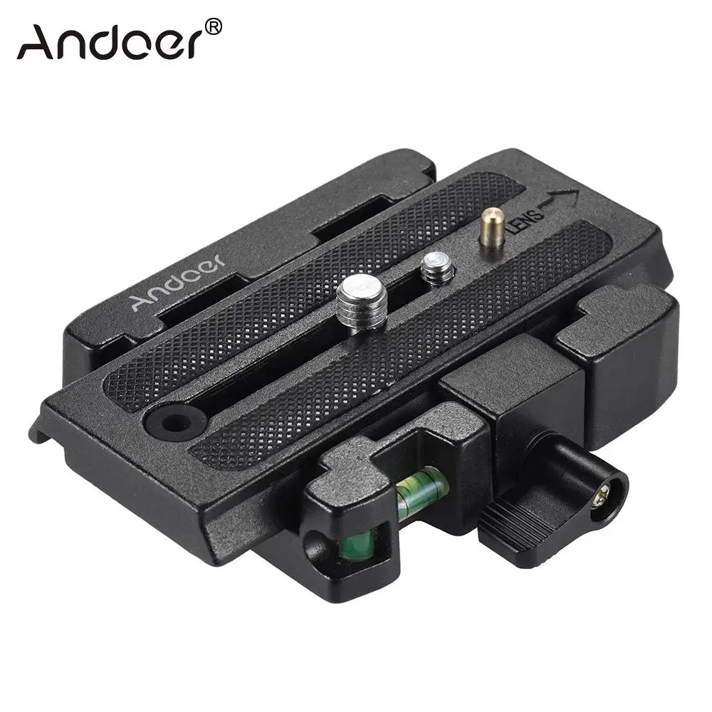 

Andoer Video Camera Tripod Quick Release Clamp Adapter with Quick Release Plate Compatible for Manfrotto 501 500AH Q5 Head
