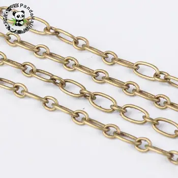 

Iron Mother-Son Chain, Bronze, Come On Reel, Mother link: 3x6mm, Son link: 2.8x3.5mm, 0.6mm thick, 100m/roll