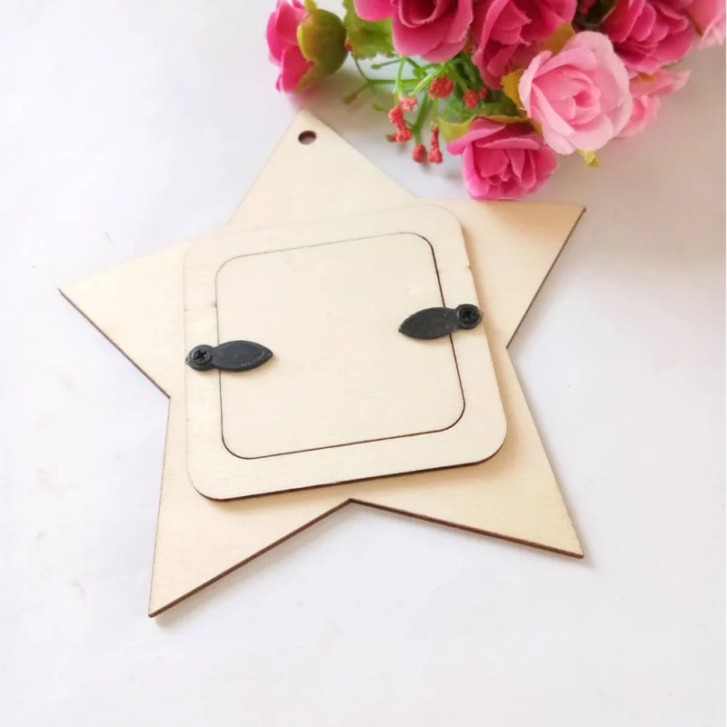 10PCS Wooden Mini Star Photo Frame Household Decoration Small Photo Frame Hanging Decoration