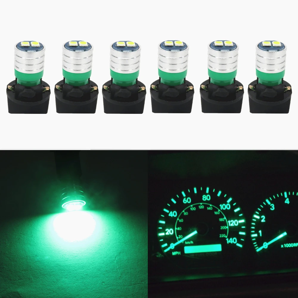 10pcs Twist Lock Socket WLJH 10 Pack Green T10 194 168 LED Instrument Cluster Light 5050-5SMD Replacement for Auto Car Speedometer Odometer Indicators Lamp 