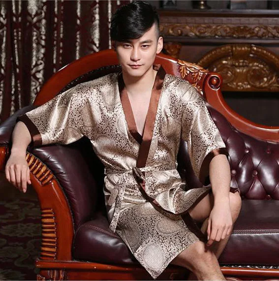 peignoir kimono homme satin