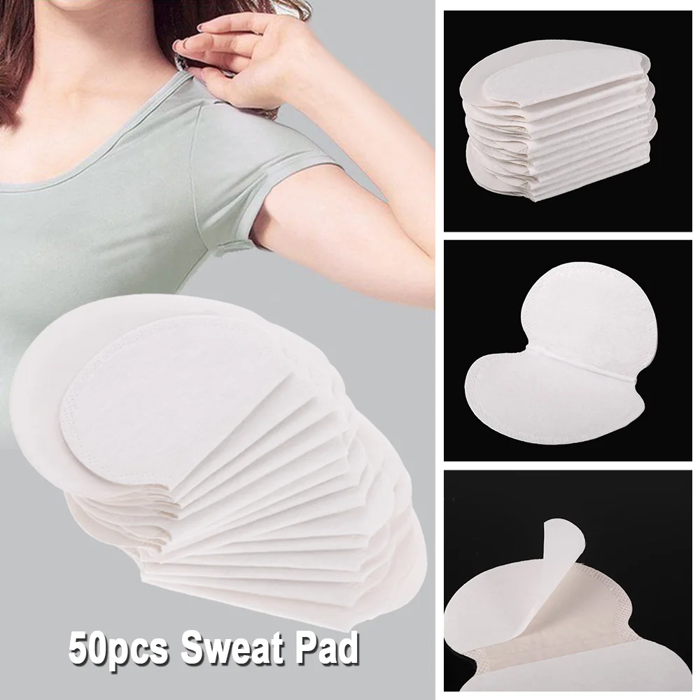 

50pcs Summer Deodorants Underarm Sweat Pads Absorbing Pads For Armpits Dress Clothing Perspiration Disposable Pads