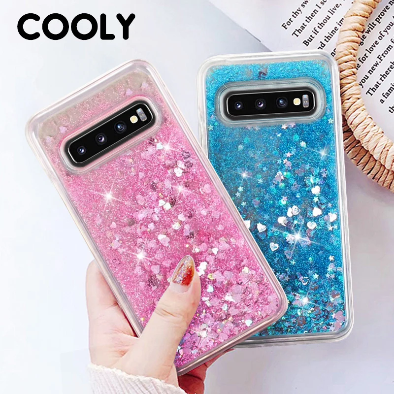 Блестящий чехол COOLY для Samsung Galaxy S10 Plus чехлы S6 S7 Edge S8 S9 S10e силиконовый с жидкостью