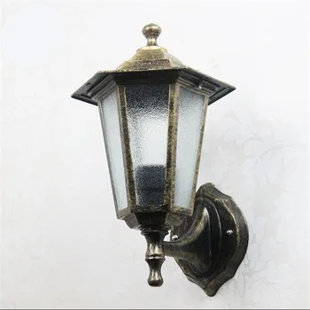 

European Fashion Waterproof Cottage Glass Aluminum Led E27 Outdoor Wall Lamp for Aisle Entrance Garden 3 Colors Porch Light 1260