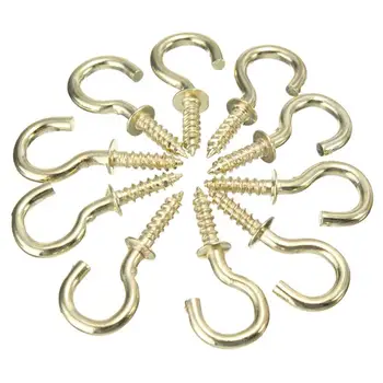 

20pcs Heavy Duty Copper Plated Metal Screw-In Ceiling Hooks Cup Hooks Hanger