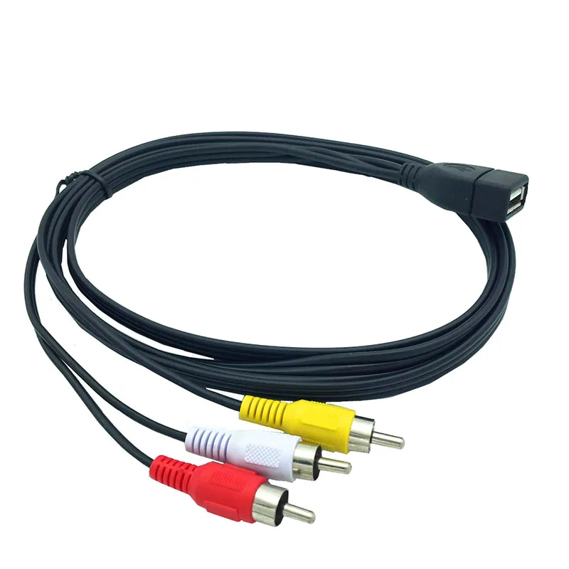 Кабель USB 2 0 A Female to 3 RCA Male Video AV для ПК ТВ Aux аудио видео адаптер оборудование|Кабели